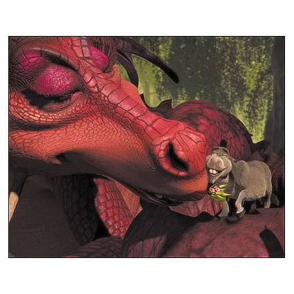 Shrek Love Donkey and Dragon Canvas Giclee Print