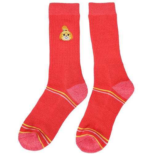 Animal Crossing Isabelle Embroidered Crew Socks