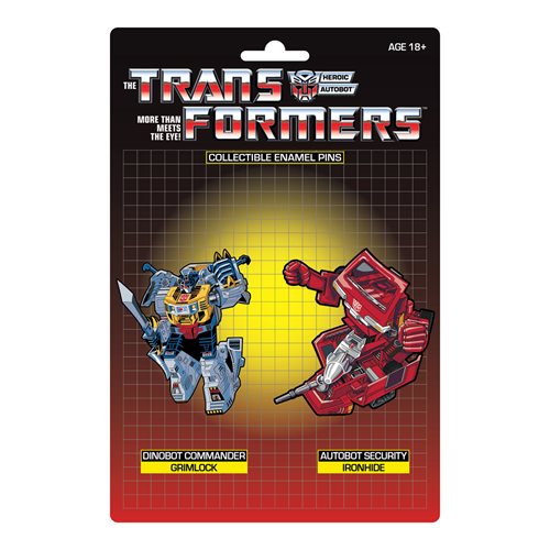 Transformers Grimlock and Ironhide Retro Enamel Pin Set
