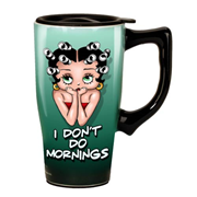 Betty Boop Mornings 18 oz. Ceramic Travel Mug with Handle