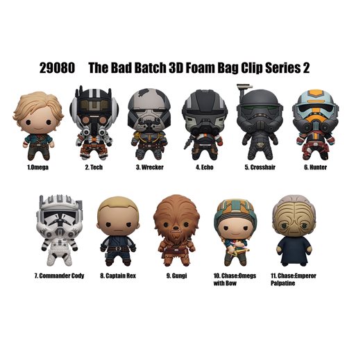 Star Wars: The Bad Batch Series 2 3D Foam Bag Clip Random 6-Pack