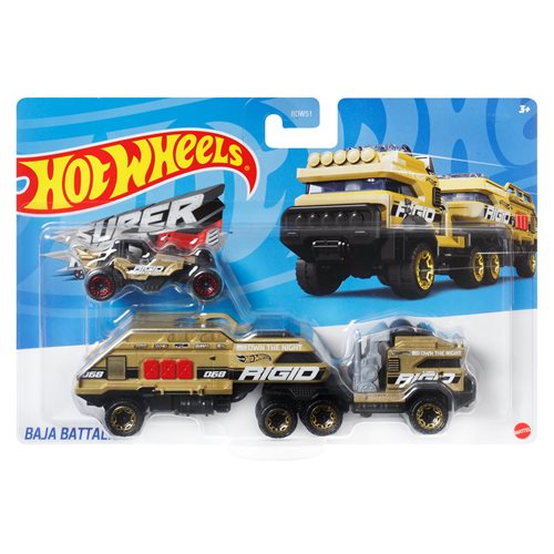 Hot Wheels Super Hauling Rig and Car 2023 Mix 5 Case of 6