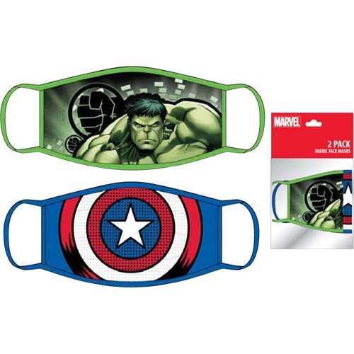 Hulk and Captain America Child's 2-Pack Face Masks