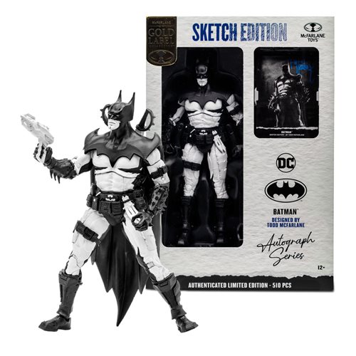 DC Multiverse Batman by Todd McFarlane Sketch Autograph Gold Label 7-Inch Action Figure - Entertainment Earth Exclusive