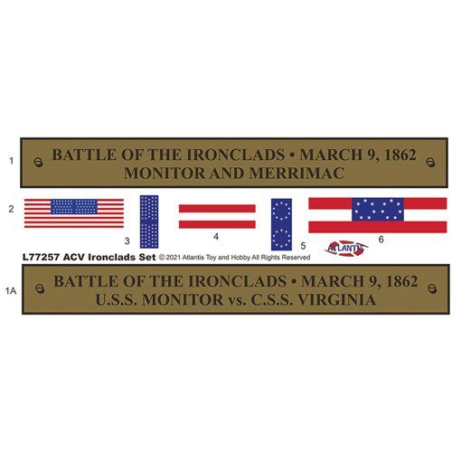 Civil War Battle of the Ironclads Monitor and Merrimac Plastic Model Kit