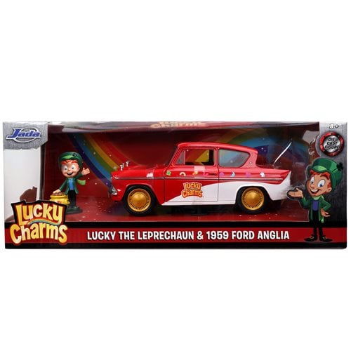 Hollywood Rides Lucky Charms 1959 Ford Anglia Die-Cast Metal Figure and 1:24 Scale Vehicle