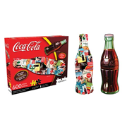 Coca-Cola Bottle 2-Sided 600-Piece Shaped Puzzle
