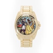 Beauty and the Beast Crystal and Yellow Gold Colored Bracelet Watch