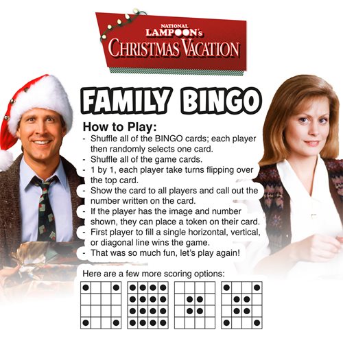 National Lampoon's Christmas Vacation Family Bingo Game