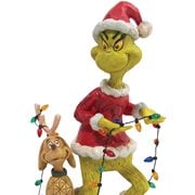 Dr. Seuss The Grinch and Max Wrapped in Lights Statue