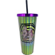 Beetlejuice Adam and Barbara 20 oz. Foil Travel Cup with Straw