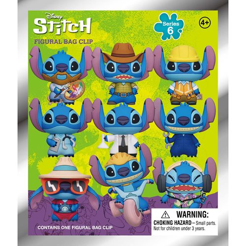 Lilo & Stitch Stitch Series 6 3D Foam Bag Clip Display Case of 24