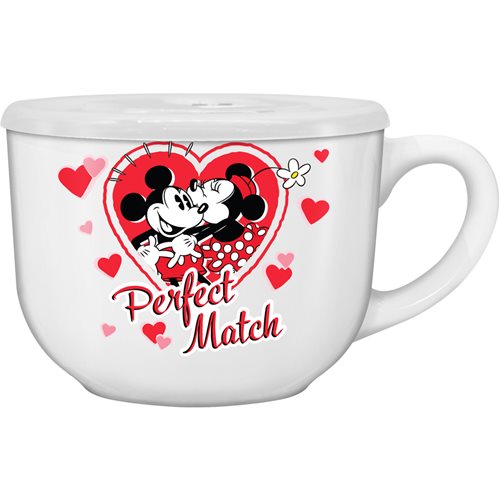 Mickey and Minnie Mouse 24 oz. Ceramic Mug with Lid