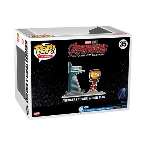 Avengers 2 Iron Man with Avengers Tower Glow-in-the-Dark Funko Pop! Town #35 - Previews Exclusive