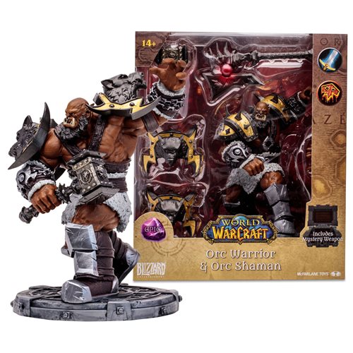 World of Warcraft Wave 1 Orc Warrior Shaman Epic 1:12 Scale Posed Figure