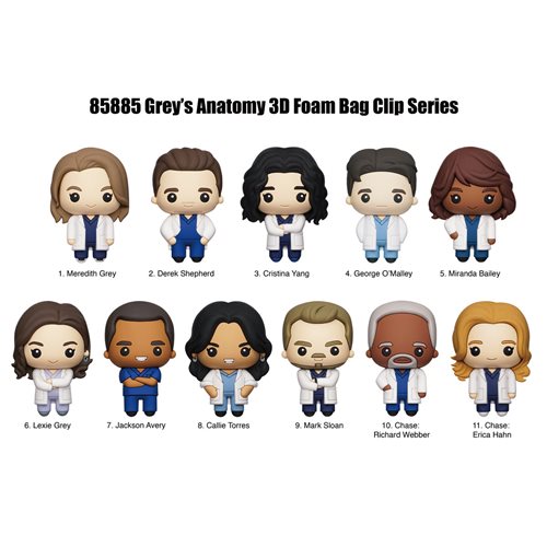 Grey's Anatomy 3D Foam Bag Clip Display Case of 24