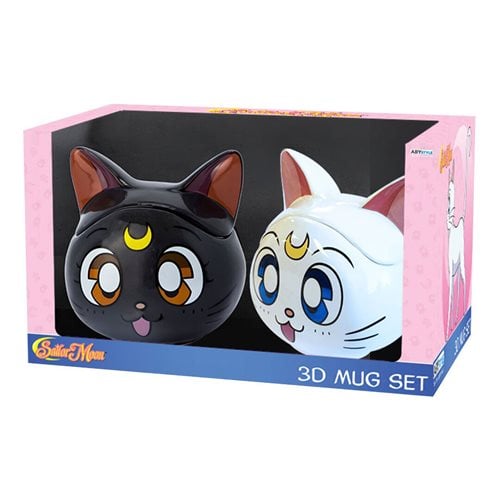 Sailor Moon Luna and Artemis 3D Mugs Gift Set