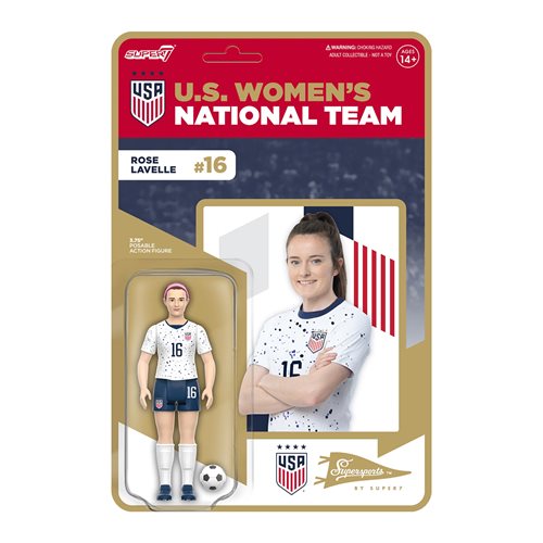 US Soccer 3 3/4-Inch Rose Lavelle 2023 World Cup Home Kit ReAction Figure
