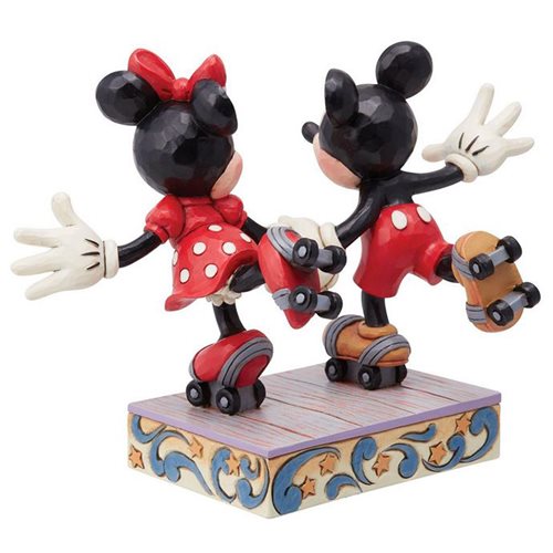 Disney Traditions Mickey and Minnie Mouse Roller Skating by Jim Shore Statue