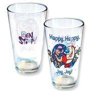 Nickelodeon Ren and Stimpy Bump Butts Pint Glass