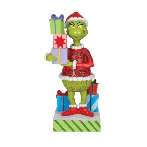 Dr. Seuss The Grinch Holding Presents by Jim Shore Statue
