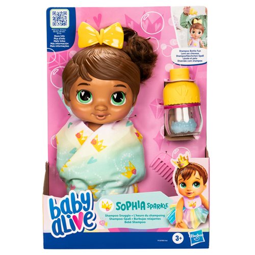 Baby Alive Shampoo Snuggle Sophia Sparkle Brown Hair 11-Inch Doll