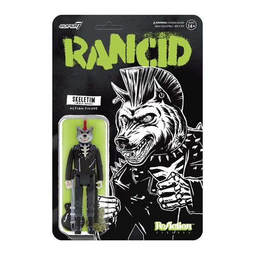 Rancid Punk Skeletim Wolf Head 3 3/4-Inch ReAction Figure