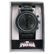 Spider-Man Black Symbol Blackout Rubber Strap Watch