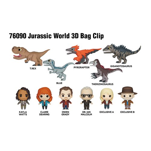 Jurassic World Dominion 3D Foam Bag Clip Random 6-Pack