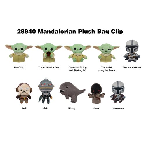 The Mandalorian Figural Plush Bag Clip Random 6-Pack