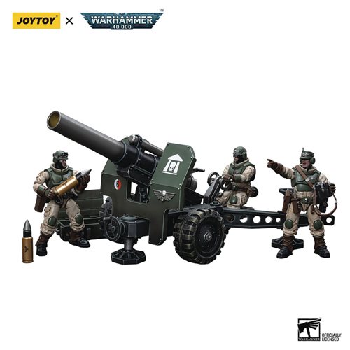 Joy Toy Warhammer 40,000 Astra Militarum Ordnance Team with Bombast Field Gun 1:18 Scale Action Figu