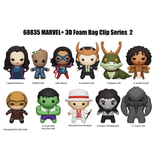 Marvel Studios Characters Series 2 3D Foam Bag Clip Display Case of 24