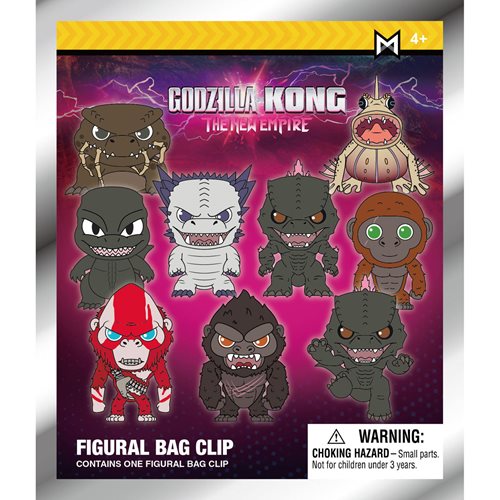 Godzilla x Kong: The New Empire 3D Foam Bag Clip Random 6-Pack