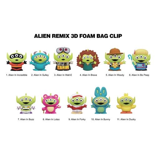 Pixar Alien Mash-Ups Figural Bag Clip Random 6-Pack