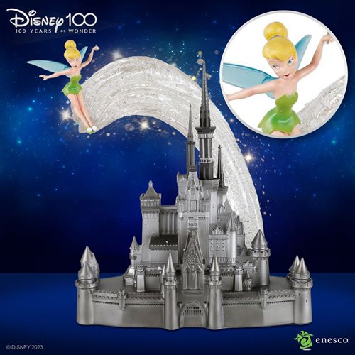 Grand Jester Studios Disney 100 Disney Castle with Tinker Bell Statue