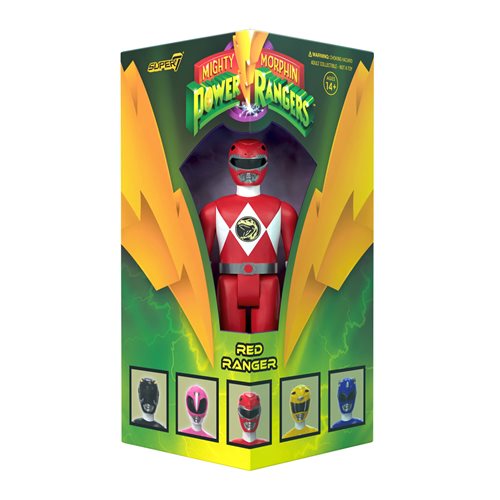 Mighty Morphin Power Rangers Red Ranger Triangle Box 3 3/4-Inch ReAction Figure - SDCC Exclusive