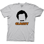 Anchorman 2 Classy with Ron's Hair Shape Gray T-Shirt