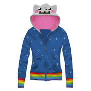 Nyan Cat Juniors Zip-Up Hooded Sweatshirt