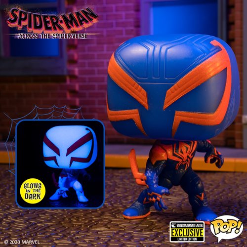 Spider-Man: Across the Spider-Verse Spider-Man 2099 Glow-in-the-Dark Pop! Vinyl Figure #1267 - Entertainment Earth Excl.