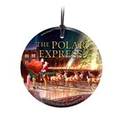 Polar Express Sleigh StarFire Prints Hanging Glass Ornament