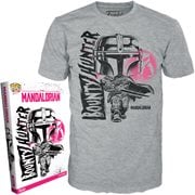 Star Wars: The Mandalorian Bounty Hunter Adult Grey Boxed Funko Pop! T-Shirt