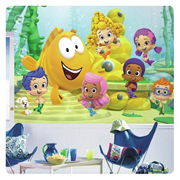 Bubble Guppies Chair Rail Giant Ultra-Strippable Prepasted Mural