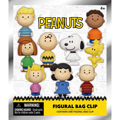 Peanuts 3D Foam Bag Clip Display Case of 24