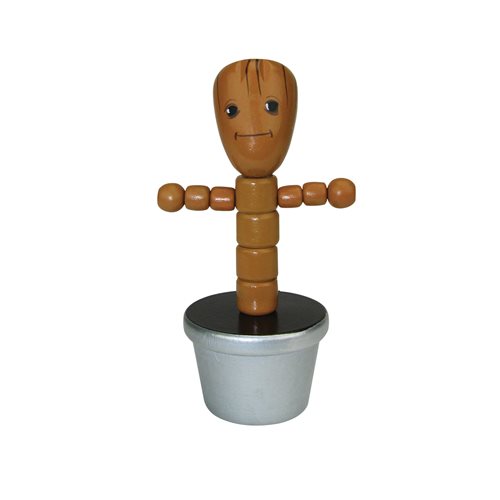 Groot 4-Inch Wooden Push Puppet with Silver Pot
