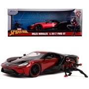 Spider-Man Miles Morales Hollywood Rides 2017 Ford GT 1:24 Scale Die-Cast Metal Vehicle with Figure