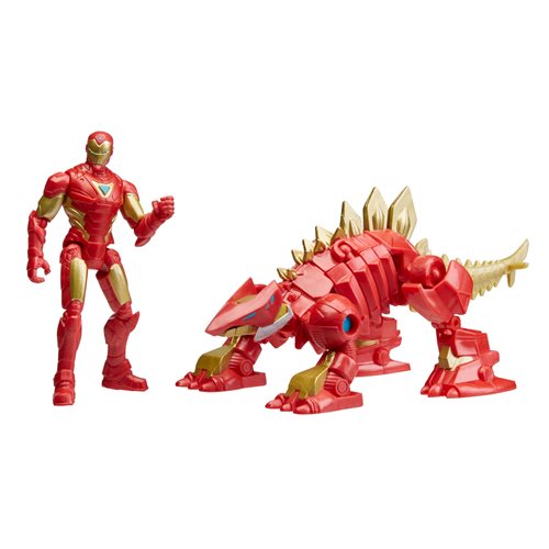 Marvel Mech Strike Mechasaurs Iron Man with Iron Stomper 4-Inch Action Figures