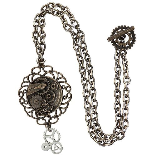 Steampunk Antique Butterfly Gear Necklace