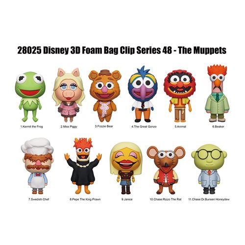 The Muppets Series 48 3D Foam Bag Clip Display Case of 24
