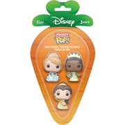 Disney Princess Cinderella, Belle, Tiana Easter Carrot Funko Pocket Pop! Mini-Figure 3-Pack