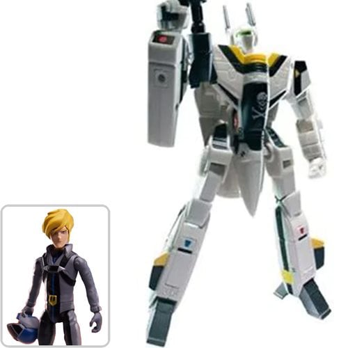 Robotech Transformable Veritech Fighter VF-1S Roy Fokker 1:100 Scale and Pilot Action Figure, Not Mint
